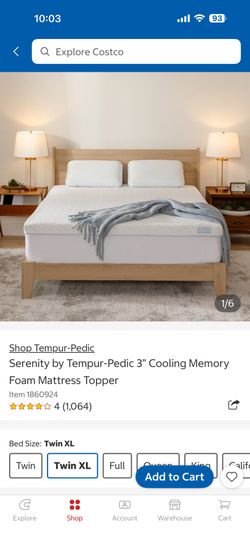 Serenity by Tempur-Pedic 3” Cooling Memory Foam Mattress Topper