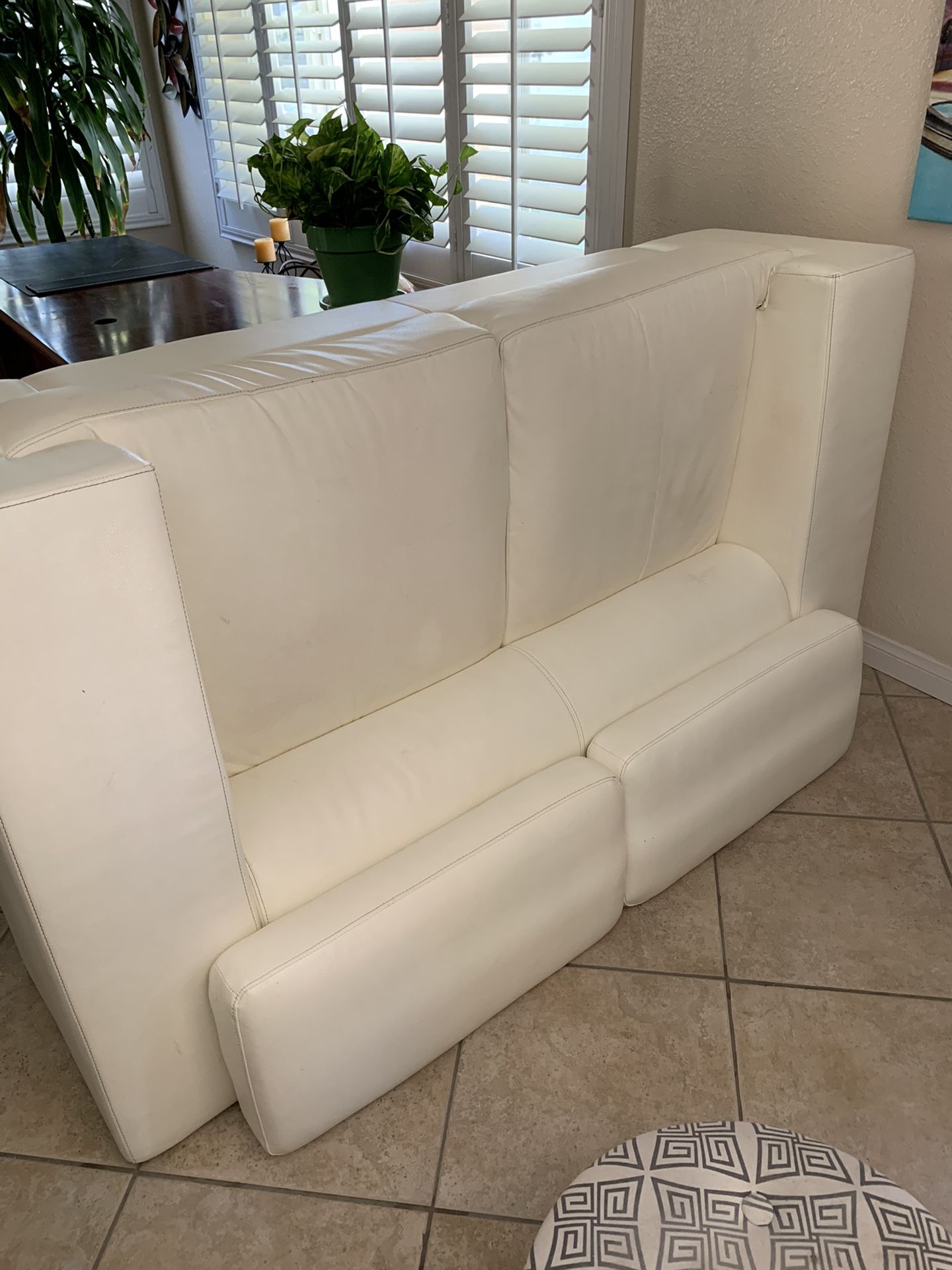 White couches leather