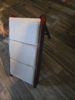 Mahogany wood fabric folding dog ramp $30