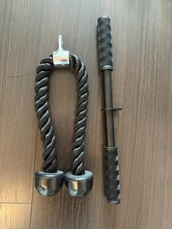 Cable Machine Attachments Tricep Rope and Bar