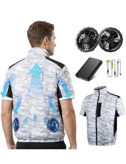 🔥Brand new 🔥 Cooling Vest with 30,000mAh Battery Pack,2 High-Speed Cooling Fans Jacket Air Conditioned Workwear for Hot Summer