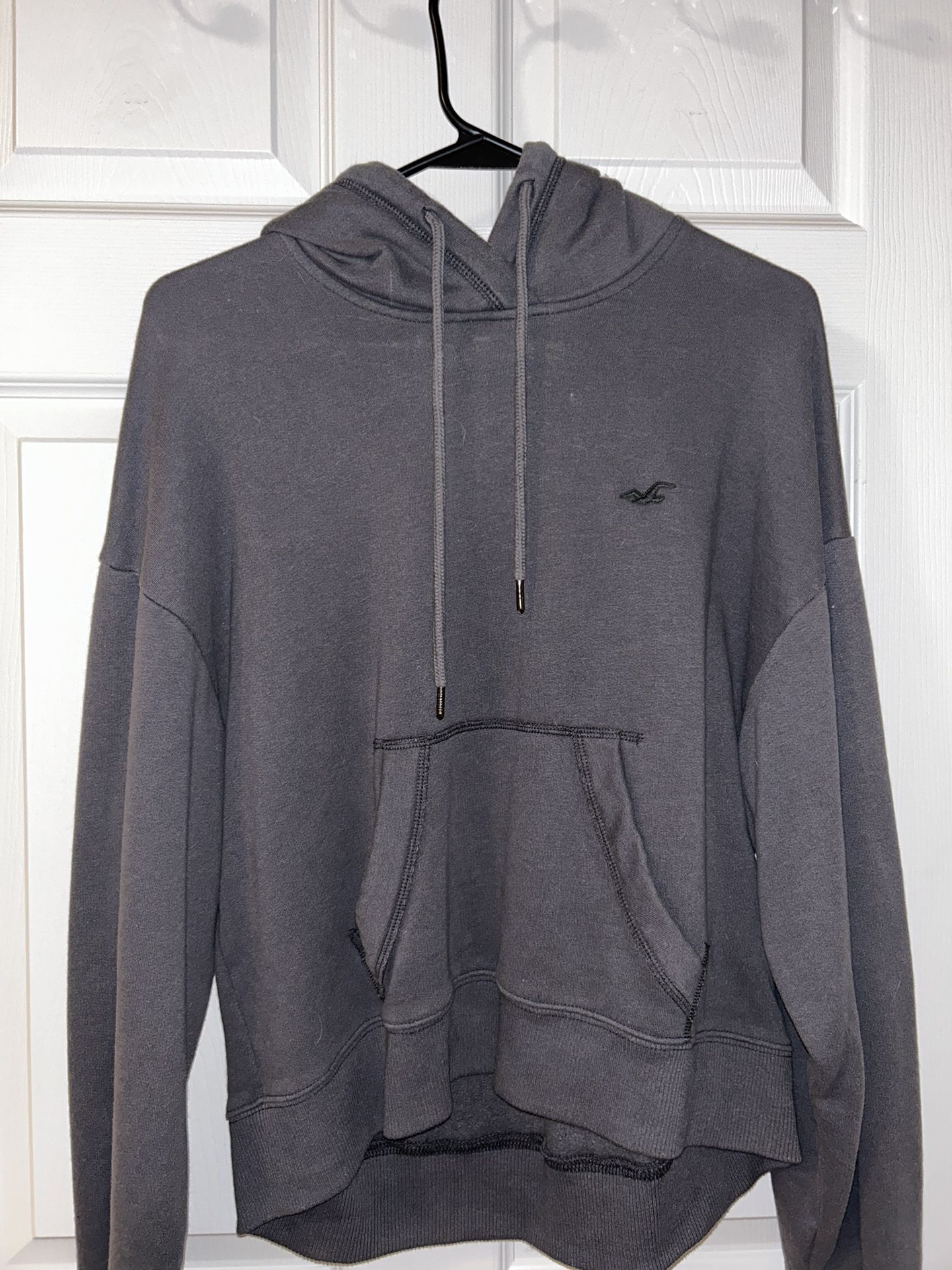 Grey Hollister Crop Hoodie