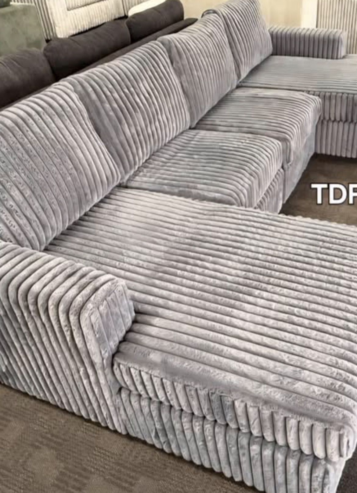 Brand new corduroy sectional sofa couch