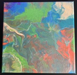 Original Abstract Acrylic Pour Painting – Handmade Colorful Wall Art