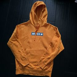 Nike Orange and Blue Box Logo Hoodie