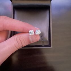 14k Lab diamond crown earrings