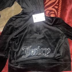 Black Juicy Crop Hoodie 