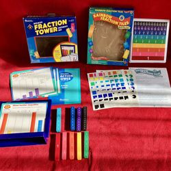 LEARNING RESOURCES RAINBOW FRACTION TILES TOWER ‼️ NEW - OPENED BOX - COMPLETE ‼️