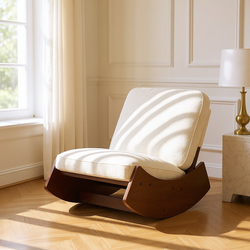 Homy Casa Comfortable Glider Rocking Chair, High-Quality Upholstery Glider Chair, Solid Wood Frame, Perfect for Multiple Settings Accent Reading Chair