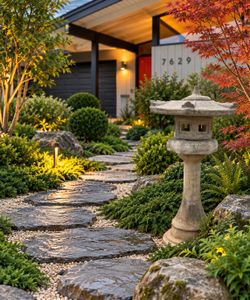 Large Japanese Pagoda Stone Garden Lantern Vintage Outdoor Statue Heavy Tall Statue Sculpture Landscape Asian Japan 3 Piece