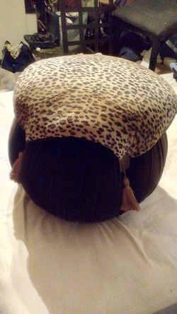 Custom luxury animal print ottoman LIKE NEW