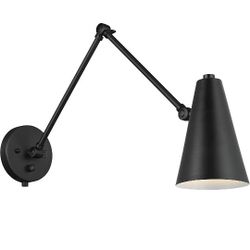 Kichler Sylvia Black Wall/Reading Light Sconce (Hard Wire or Plug-in)