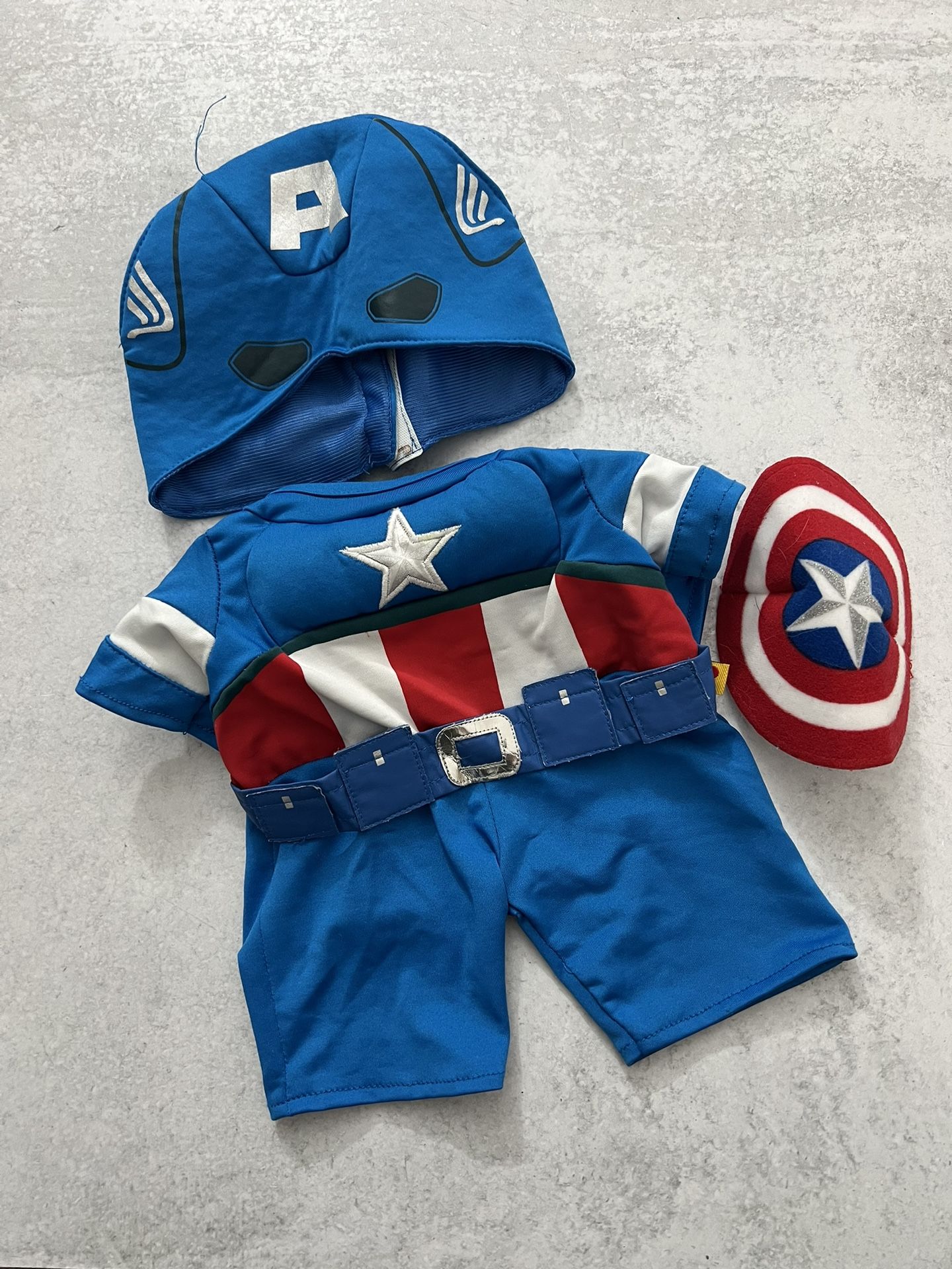 Build A Bear Disney Marvel Avengers Captain America Outfit Costume Hero BAB