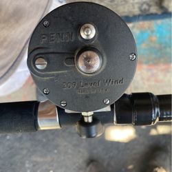 Penn Long Beach Bait Caster Rod And Penn 209 Level Wind Reel.