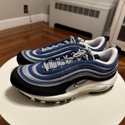 Nike Air Max 97 OG Blue Volt Yellow Running Women's Shoes DQ9131 400 Sizes 7, 7.5, 8, 9, 9.5, 10, 10.5