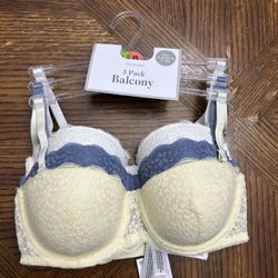 NWT Primark 3-pack Balcony Bra Size 34B