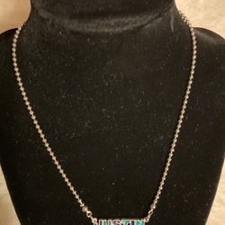 Silver Necklace With Nameplate (JUSTIN)