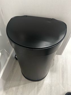 Simple Human Black Motion Sensor Trash Can and Small Trash Can
