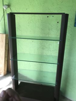 glass shelving unit