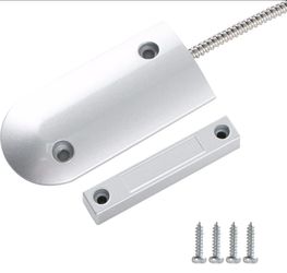 1 Set Silver OC-60B NC&NO Door Magnetic Contact Wired Sensor, Roller Door Magnetic Reed Switch, Garage Door Alarm Sensor