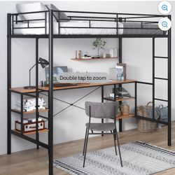 Rooms To Go Loft Bed  With Desk And Storages