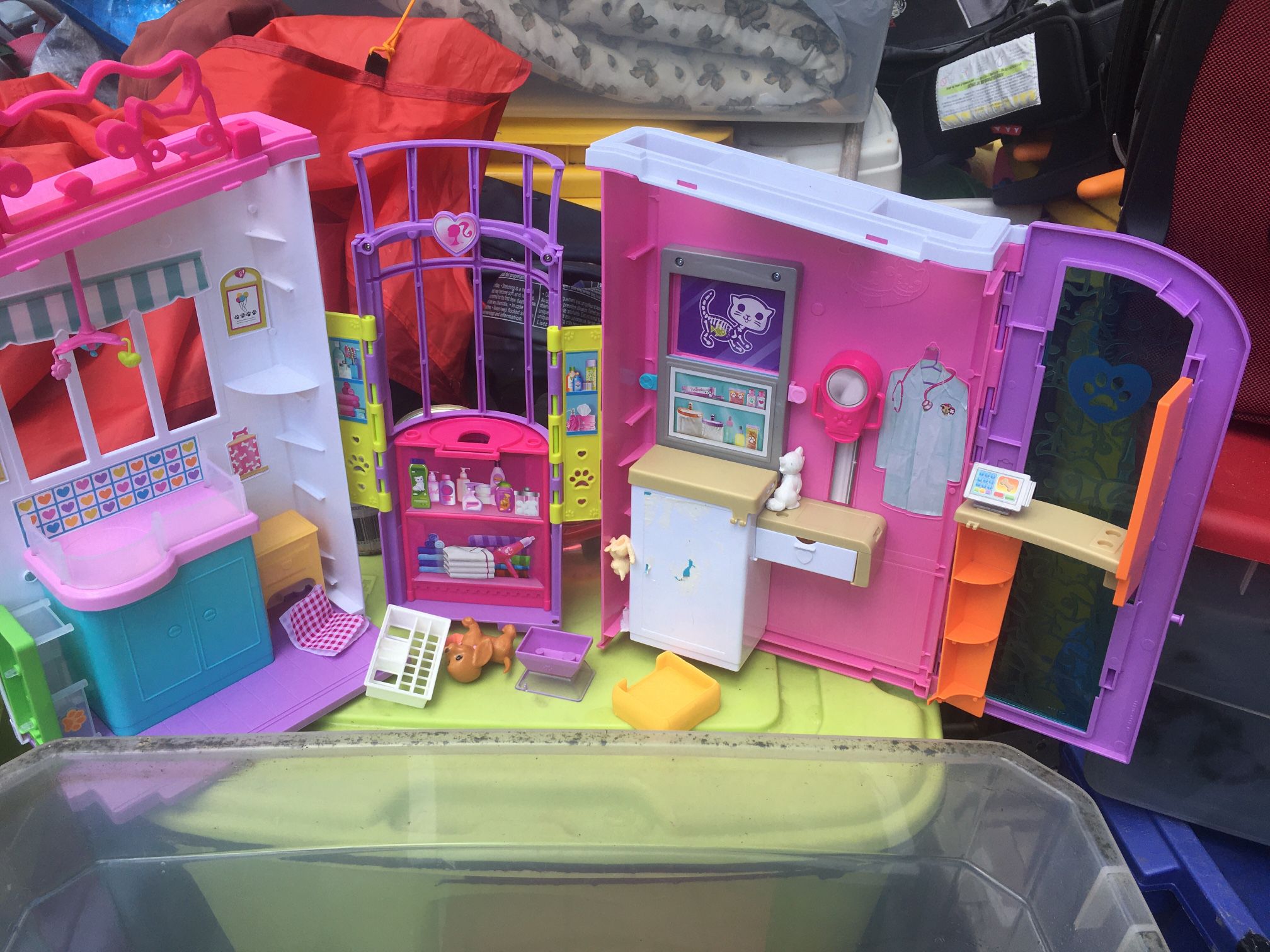 Barbie plane beach house car furniture dolls clothes etc. everything goes for $75