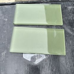 Sage green mosaic subway tile 3x6