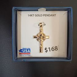14k gold crucifix pendant