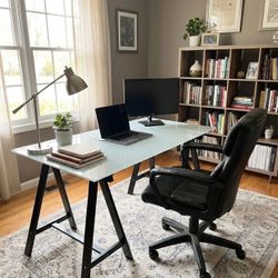 Glass desk and Chair