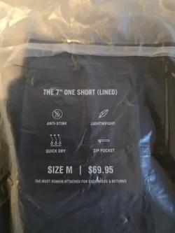 Fabletics The One Short Lined 7 Inch Black Men Medium New