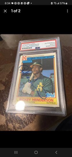 Ricky Henderson Autograph Card PSA