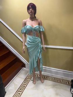 Drawstring Bandeau and Fishtail Midi Dress Woman Size XL