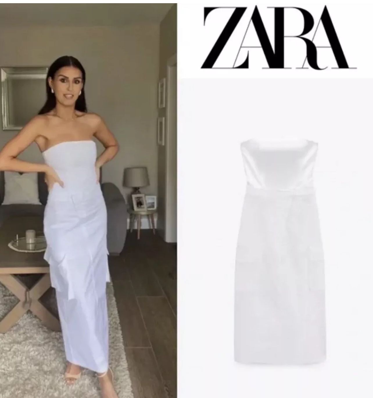 ZARA Blogger's Favorite, Best Sellers strapless trench coat dress size S