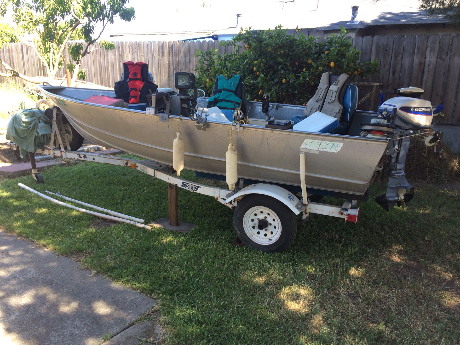 Gregor 14ft fishing boat. With extras