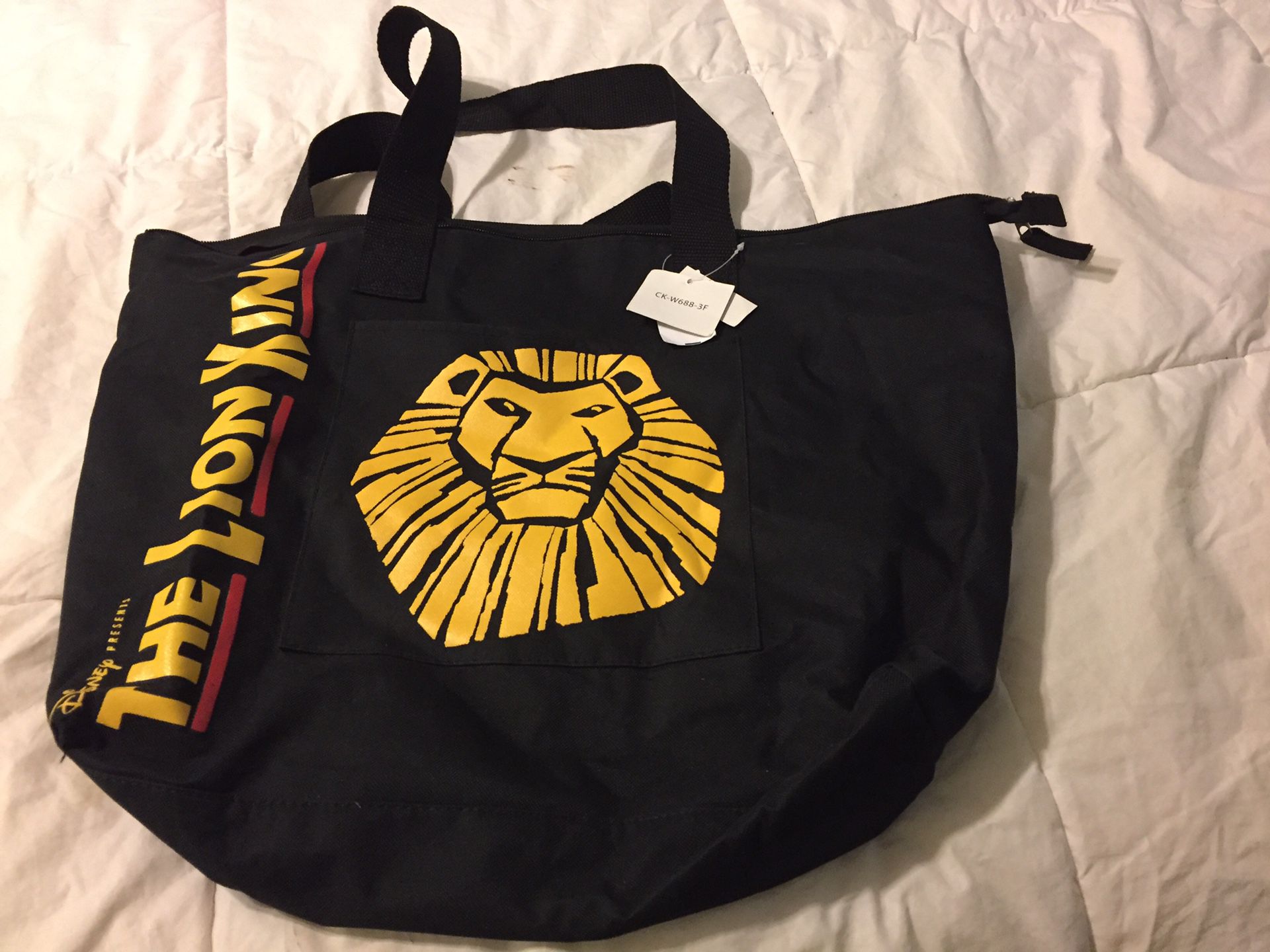 Lion King Zippered bag, new with tags