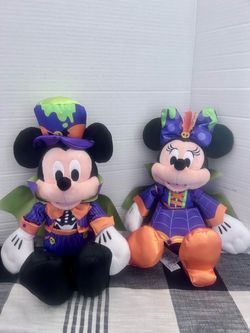 Disney Parks Mickey and Minnie Halloween plush set 16”