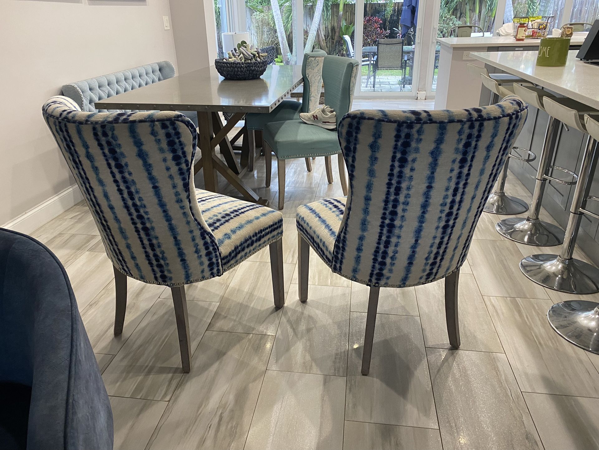 Set Of 2 Blue Chairs