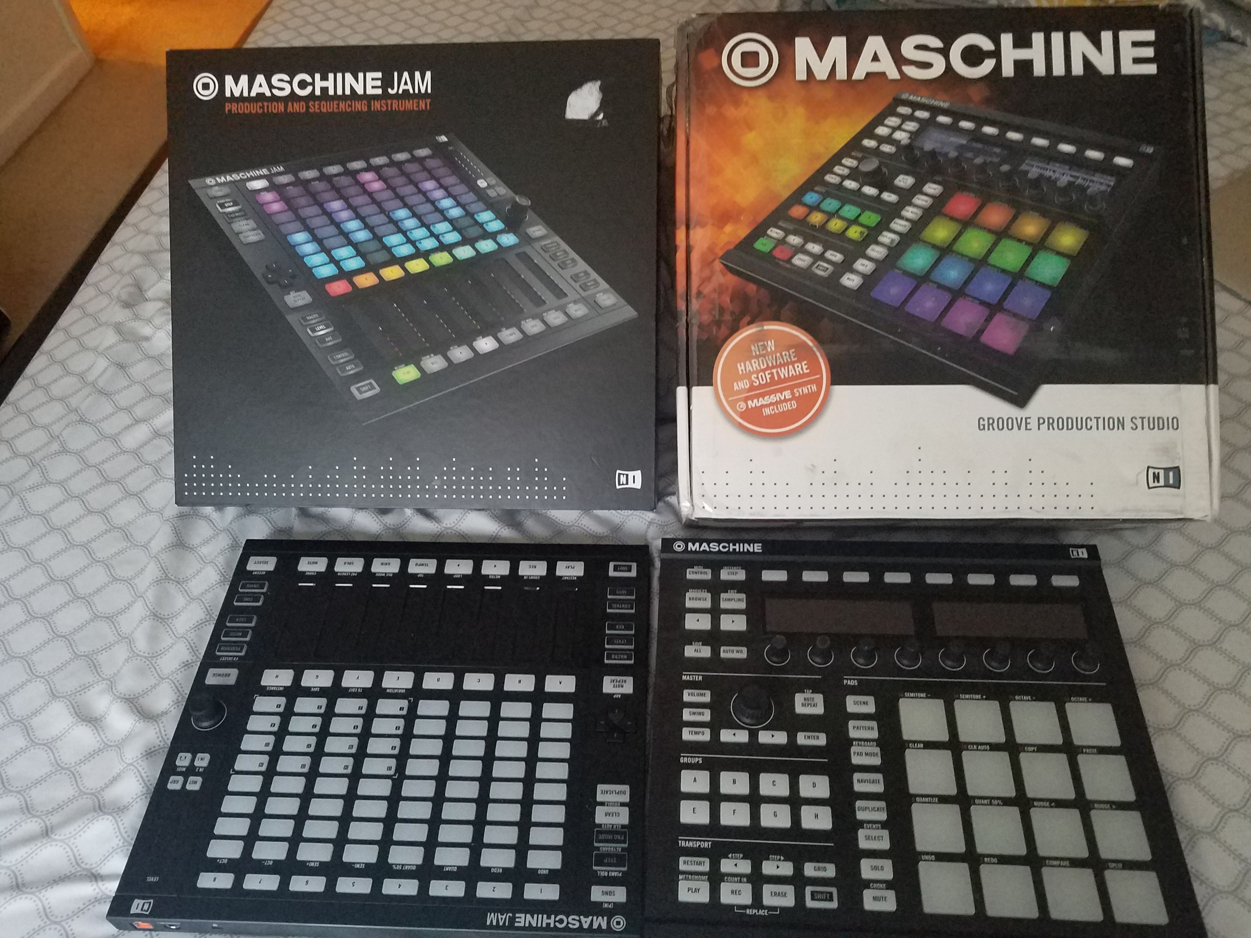 Native instruments Maschine and Maschine Jam plus exclusive drum and sound libraries...crazy!!!!!