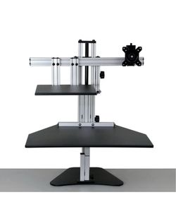 ERGO DESKTOP Hybrid Kangaroo Sit and Stand Workstation, Black