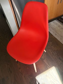 2 Orange Molded Shell Chair with Wood Legs from Design within Reach