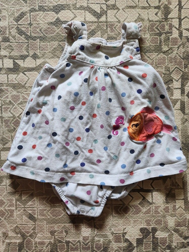 Carter's 12M Girl's Under the Sea Fish Multicolor Bubbles Snapbutton Bodysuit