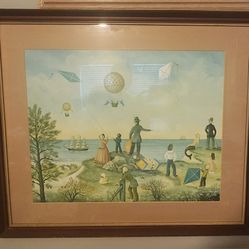 33x29 Framed Martha Cahoon 1969/70 Print "Up In The Air"