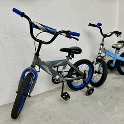 Two Kids Bikes With Training Wheels 16 + 14 In