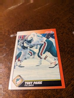 Dolphin trading cards 1991 Tony Paige