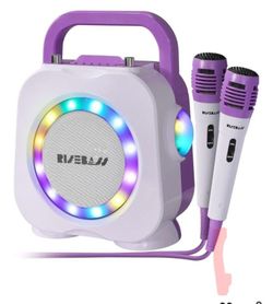 Karaoke Machine for Kids - Bluetooth Speaker with 2 Microphone - Portable Kids Karaoke Machine for Girls and Boys - Birthday Gift