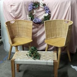 Wicker Chairs And Table