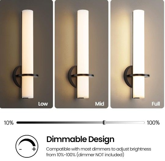 Black Sconces Wall Lighting, 18 inch LED