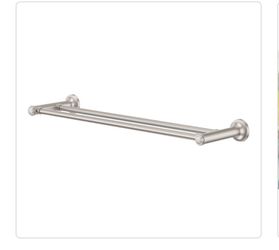 Double Towel Bar Brushed Nickel Finish