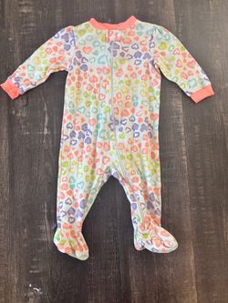 Baby Footed Pajama Sleeper with Heart Print