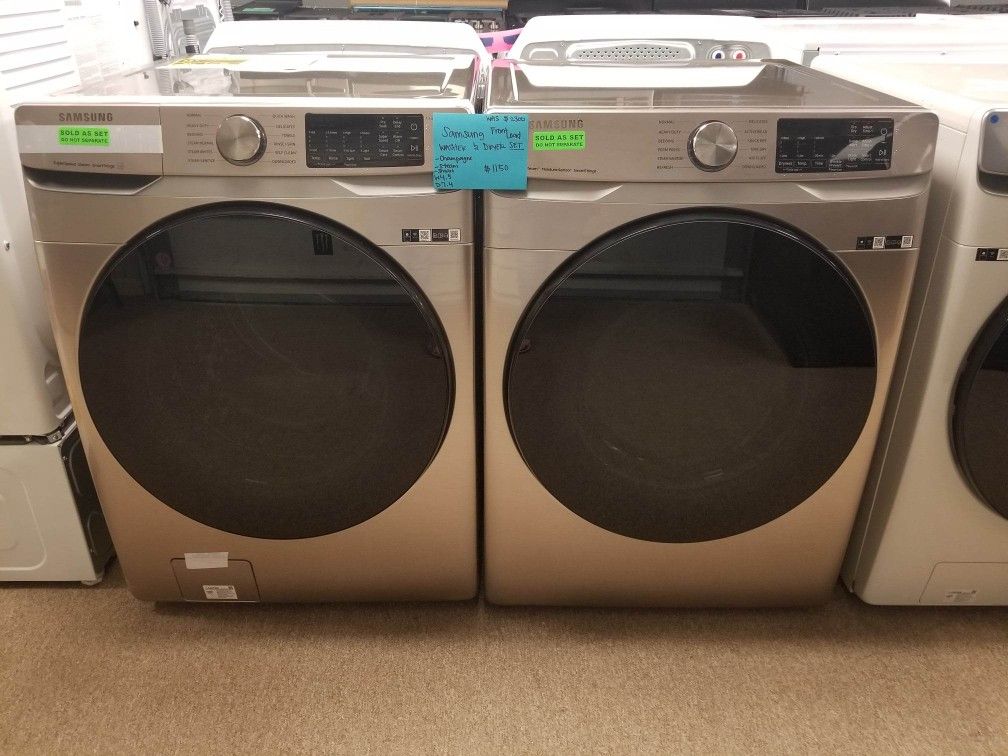 Brand New Samsung Champagne Front Load Washer And Dryer Set 